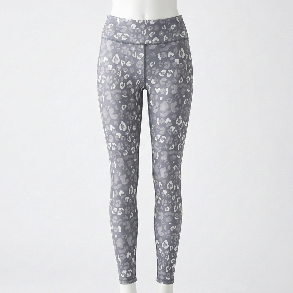 Eddie Bauer Girls Leggings Large Gray Leopard Print Activewear Yoga Tights L